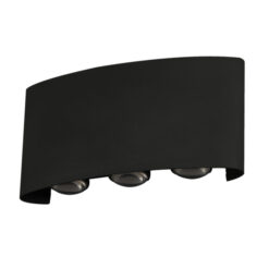 ΑΠΛΙΚΑ ΤΟΙΧΟΥ ΑΛΟΥΜΙΝΙΟΥ UP -DOWN 6x1W 469Lm 3000K 170x80x40mm IP54 ΜΑΥΡΗ ARTE ILLUMINA EUROLAMP 145-20256
