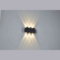 ΑΠΛΙΚΑ ΤΟΙΧΟΥ ΑΛΟΥΜΙΝΙΟΥ UP -DOWN 6W 450Lm 3000K 155x80x35mm IP54 ΜΑΥΡΗ ARTE ILLUMINA EUROLAMP 145-20286