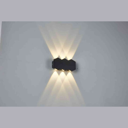 ΑΠΛΙΚΑ ΤΟΙΧΟΥ ΑΛΟΥΜΙΝΙΟΥ UP -DOWN 6W 450Lm 3000K 155x80x35mm IP54 ΜΑΥΡΗ ARTE ILLUMINA EUROLAMP 145-20286