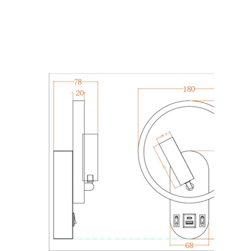 ΑΠΛΙΚΑ ΑΝΑΓΝΩΣΗΣ ΔΙΠΛΟΥ ΦΩΤΙΣΜΟΥ LED 3+10W 150+350Lm 3000K 180x78x243mm ΜΕ USB TYPE C ΜΑΥΡΗ ARTE ILLUMINA FORMA EUROLAMP 145-22081