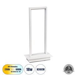 Alternative view of GLOBOSTAR® CORNELIE 60461 Μοντέρνο Επιτραπέζιο Φωτιστικό LED CCT 18W 1980lm 200° AC 220-240V IP20 Ρυθμιζόμενο Λευκό CCT με On/Off 2700K/4500K/6000K - Lumileds SMD Chip - Λευκό - Μ18 x Π10 x Υ36cm - 3 Χρόνια Εγγύηση