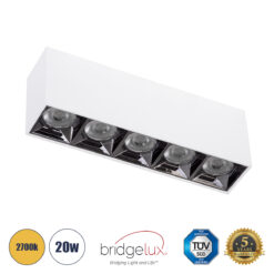 Alternative view of GLOBOSTAR® LUMINAR 60331 Downlight Σποτ LED 20W 2700lm 36° AC 220-240V IP20 Θερμό Λευκό 2700K - Osram SMD Chip & TÜV SÜD Driver - Λευκό Ματ - Μ19.5 x Π4.2 x Υ6.6cm - 5 Χρόνια Εγγύηση