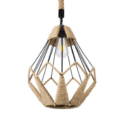 Alternative view of GLOBOSTAR® CONICAL 01617 Vintage Κρεμαστό Φωτιστικό Οροφής με Ντουί 1 x E27 AC 220-240V IP20 - Μαύρο & Μπεζ - Μ30 x Π30 x Υ40cm