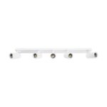 kelvo® SPOTA KLV-101-0143 Κινούμενο Φωτιστικό Σποτ Οροφής για 5 Λάμπες MR16 με Ντουί GU10 AC 220-240V IP20 – Λευκό Ματ – Μ79.5 x Π6.3 x Υ14cm