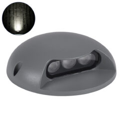Alternative view of GLOBOSTAR® STEPLUNA 90623 Φωτιστικό Σκαλοπατιού / Διαδρόμου LED 3W 345lm 10° DC 24V Αδιάβροχο IP65 Φυσικό Λευκό 4500K Dimmable - Bridgelux SMD Chip - Γκρι Ανθρακί - Μ12 x Π12 x Υ3cm - 3 Χρόνια Εγγύηση