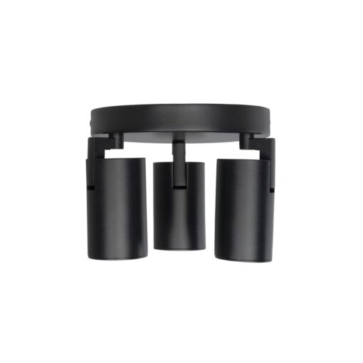 kelvo® SPOTA KLV-101-0144 Κινούμενο Φωτιστικό Σποτ Οροφής για 3 Λάμπες MR16 με Ντουί GU10 AC 220-240V IP20 – Μαύρο Ματ – Μ19 x Π19 x Υ14cm