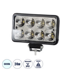 Alternative view of GloboStar® 85419 Vehicle & Forklift Work Lights - Φώτα Εργασίας για Οχήματα Περονοφόρα - Κλάρκ LED 24W DC 9-80V Αδιάβροχο IP67 Ψυχρό Λευκό 6000K Μ15.5 x Π9 x Υ5.5cm