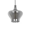 GLOBOSTAR® OVOCE 206-0032 Μοντέρνο Κρεμαστό Φωτιστικό Οροφής με Ντουί 1 x E27 AC 220-240V IP20 – Μαύρο Φιμέ – Μ20 x Π20 x Υ22cm