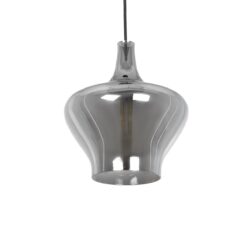 GLOBOSTAR® OVOCE 206-0032 Μοντέρνο Κρεμαστό Φωτιστικό Οροφής με Ντουί 1 x E27 AC 220-240V IP20 – Μαύρο Φιμέ – Μ20 x Π20 x Υ22cm