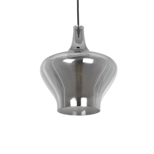 GLOBOSTAR® OVOCE 206-0032 Μοντέρνο Κρεμαστό Φωτιστικό Οροφής με Ντουί 1 x E27 AC 220-240V IP20 – Μαύρο Φιμέ – Μ20 x Π20 x Υ22cm