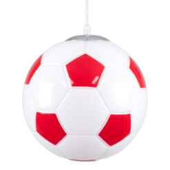 Alternative view of GLOBOSTAR® FOOTBALL 00646 Παιδικό Κρεμαστό Φωτιστικό Οροφής με Ντουί 1 x E27 AC 220-240V IP20 - Λευκό & Κόκκινο - Μ25 x Π25 x Υ25cm