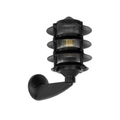 Alternative view of GLOBOSTAR® LANTERNA 203-0244 Μοντέρνο Φωτιστικό Τοίχου - Απλίκα με Ντουί 1 x E27 AC 220-240V IP44 - Μαύρο - Μ16 x Π23 x Υ30cm
