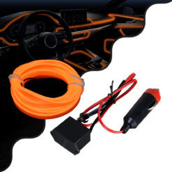 Alternative view of GloboStar® 82201 TUBE 360° Degree Διακοσμητική EL-Wire Neon Αυτοκινήτου Κορδόνι ΣΕΤ 3m 1W/3m 30lm/m 360° DC 12V με Βύσμα Αναπτήρα Αυτοκινήτου Αδιάβροχη IP68 Πορτοκαλί