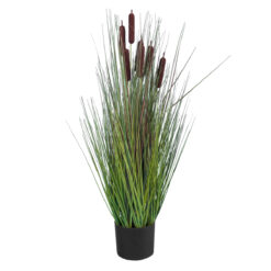 Alternative view of GloboStar® Artificial Garden TYPHA ANGUSTIFOLIA GRASS 20069 Τεχνητό Διακοσμητικό Φυτό Γρασίδι της Τύφας Υ90cm