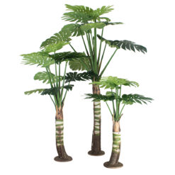 Alternative view of GloboStar® Artificial Garden MONSTERA SET 20090 - Τεχνητό Διακοσμητικό Σετ Φυτών Μονστέρα A:Υ300cm B:Υ200cm C:Υ150cm