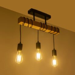 GLOBOSTAR® LUCITA 201-0031 Vintage Φωτιστικό Οροφής με Ντουί 3 x E27 AC 220-240V IP20 – Μαύρο & Μπεζ – Μ50 x Π27 x Υ112cm