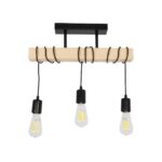 GLOBOSTAR® LUCITA 201-0031 Vintage Φωτιστικό Οροφής με Ντουί 3 x E27 AC 220-240V IP20 – Μαύρο & Μπεζ – Μ50 x Π27 x Υ112cm