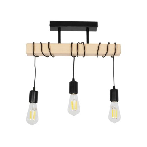 GLOBOSTAR® LUCITA 201-0031 Vintage Φωτιστικό Οροφής με Ντουί 3 x E27 AC 220-240V IP20 – Μαύρο & Μπεζ – Μ50 x Π27 x Υ112cm