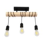 GLOBOSTAR® LUCITA 201-0031 Vintage Φωτιστικό Οροφής με Ντουί 3 x E27 AC 220-240V IP20 – Μαύρο & Μπεζ – Μ50 x Π27 x Υ112cm