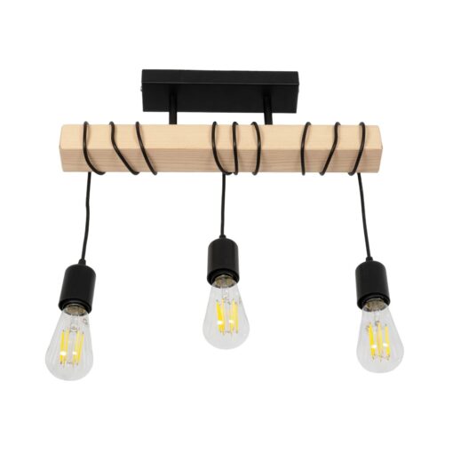 GLOBOSTAR® LUCITA 201-0031 Vintage Φωτιστικό Οροφής με Ντουί 3 x E27 AC 220-240V IP20 – Μαύρο & Μπεζ – Μ50 x Π27 x Υ112cm