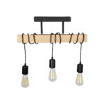 GLOBOSTAR® LUCITA 201-0031 Vintage Φωτιστικό Οροφής με Ντουί 3 x E27 AC 220-240V IP20 – Μαύρο & Μπεζ – Μ50 x Π27 x Υ112cm