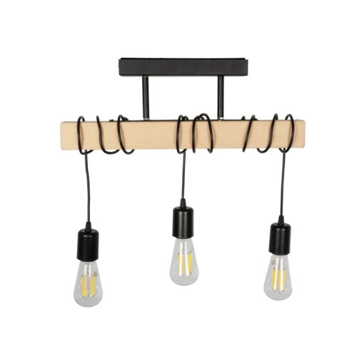 GLOBOSTAR® LUCITA 201-0031 Vintage Φωτιστικό Οροφής με Ντουί 3 x E27 AC 220-240V IP20 – Μαύρο & Μπεζ – Μ50 x Π27 x Υ112cm