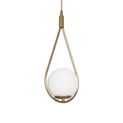 GLOBOSTAR® DROP 201-0034 Vintage Κρεμαστό Φωτιστικό Οροφής με Ντουί 1 x E27 AC 220-240V IP20 - Χρυσό & Λευκό - Μ20 x Π15 x Υ47cm