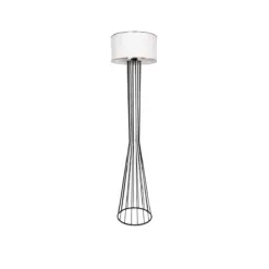 GLOBOSTAR® NOVA 201-0036 Μοντέρνο Επιδαπέδιο Φωτιστικό με Ντουί 1 x E27 AC 220-240V IP20 - Μαύρο & Λευκό - Μ36 x Π36 x Υ148cm