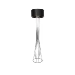 GLOBOSTAR® NOVA 201-0039 Μοντέρνο Επιδαπέδιο Φωτιστικό με Ντουί 1 x E27 AC 220-240V IP20 - Ασημί & Μαύρο - Μ36 x Π36 x Υ148cm