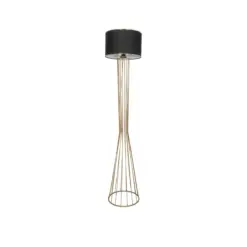 GLOBOSTAR® NOVA 201-0042 Μοντέρνο Επιδαπέδιο Φωτιστικό με Ντουί 1 x E27 AC 220-240V IP20 - Χρυσό & Μαύρο - Μ32 x Π32 x Υ152cm