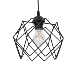 GLOBOSTAR® SOLON 201-0059 Μοντέρνο Κρεμαστό Φωτιστικό Οροφής με Ντουί 1 x E27 AC 220-240V IP20 - Μαύρο - Μ24 x Π24 x Υ23cm