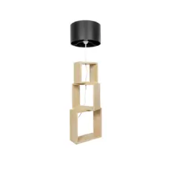 GLOBOSTAR® LUMO 201-0070 Μοντέρνο Επιδαπέδιο Φωτιστικό με Ντουί 1 x E27 AC 220-240V IP20 - Μπεζ & Μαύρο - Μ37 x Π36 x Υ136cm