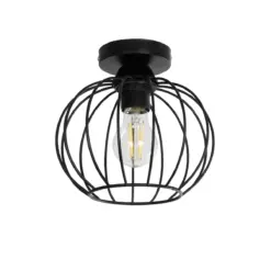 GLOBOSTAR® BITUIN 201-0116 Μοντέρνο Φωτιστικό Οροφής με Ντουί 1 x E27 AC 220-240V IP20 - Μαύρο - Μ21 x Π21 x Υ18cm