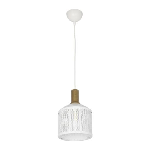 GLOBOSTAR® NETO 201-0129 Μοντέρνο Κρεμαστό Φωτιστικό Οροφής με Ντουί 1 x E27 AC 220-240V IP20 – Χρυσό & Λευκό – Μ18 x Π18 x Υ70cm