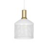 GLOBOSTAR® NETO 201-0129 Μοντέρνο Κρεμαστό Φωτιστικό Οροφής με Ντουί 1 x E27 AC 220-240V IP20 – Χρυσό & Λευκό – Μ18 x Π18 x Υ70cm