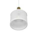 GLOBOSTAR® NETO 201-0129 Μοντέρνο Κρεμαστό Φωτιστικό Οροφής με Ντουί 1 x E27 AC 220-240V IP20 – Χρυσό & Λευκό – Μ18 x Π18 x Υ70cm