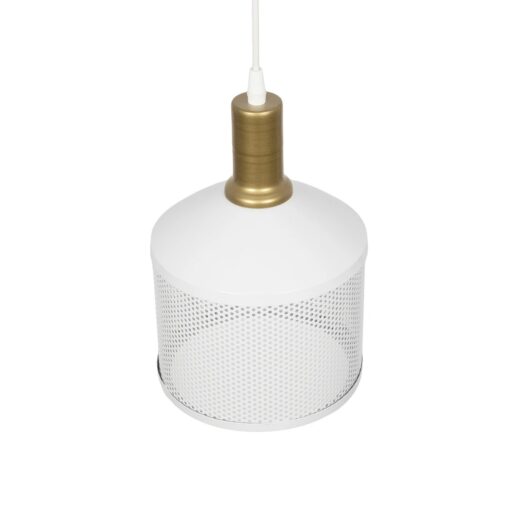 GLOBOSTAR® NETO 201-0129 Μοντέρνο Κρεμαστό Φωτιστικό Οροφής με Ντουί 1 x E27 AC 220-240V IP20 – Χρυσό & Λευκό – Μ18 x Π18 x Υ70cm