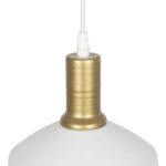 GLOBOSTAR® NETO 201-0129 Μοντέρνο Κρεμαστό Φωτιστικό Οροφής με Ντουί 1 x E27 AC 220-240V IP20 – Χρυσό & Λευκό – Μ18 x Π18 x Υ70cm