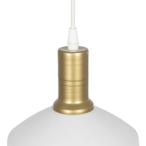 GLOBOSTAR® NETO 201-0129 Μοντέρνο Κρεμαστό Φωτιστικό Οροφής με Ντουί 1 x E27 AC 220-240V IP20 – Χρυσό & Λευκό – Μ18 x Π18 x Υ70cm