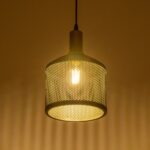 GLOBOSTAR® NETO 201-0130 Μοντέρνο Κρεμαστό Φωτιστικό Οροφής με Ντουί 1 x E27 AC 220-240V IP20 – Χρυσό & Μαύρο – Μ18 x Π18 x Υ70cm