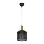GLOBOSTAR® NETO 201-0130 Μοντέρνο Κρεμαστό Φωτιστικό Οροφής με Ντουί 1 x E27 AC 220-240V IP20 – Χρυσό & Μαύρο – Μ18 x Π18 x Υ70cm