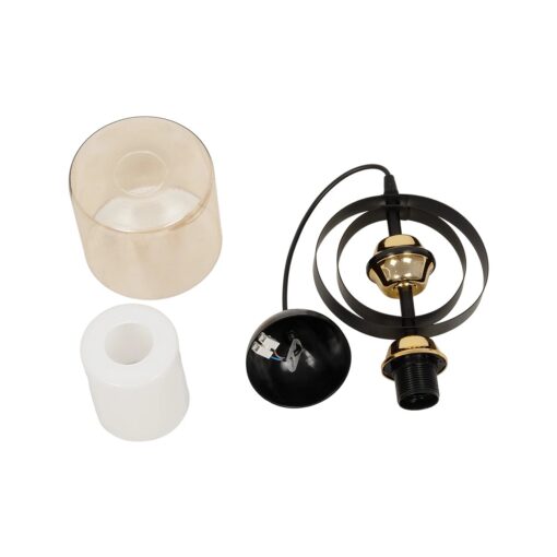 GLOBOSTAR® ZENIA 201-0134 Vintage Κρεμαστό Φωτιστικό Οροφής με Ντουί 1 x E27 AC 220-240V IP20 – Μαύρο – Μ16 x Π16 x Υ70cm