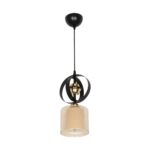 GLOBOSTAR® ZENIA 201-0134 Vintage Κρεμαστό Φωτιστικό Οροφής με Ντουί 1 x E27 AC 220-240V IP20 – Μαύρο – Μ16 x Π16 x Υ70cm
