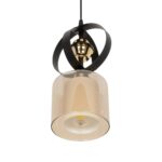 GLOBOSTAR® ZENIA 201-0134 Vintage Κρεμαστό Φωτιστικό Οροφής με Ντουί 1 x E27 AC 220-240V IP20 – Μαύρο – Μ16 x Π16 x Υ70cm