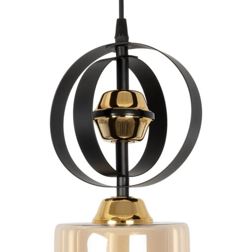 GLOBOSTAR® ZENIA 201-0134 Vintage Κρεμαστό Φωτιστικό Οροφής με Ντουί 1 x E27 AC 220-240V IP20 – Μαύρο – Μ16 x Π16 x Υ70cm
