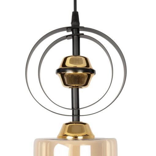 GLOBOSTAR® ZENIA 201-0134 Vintage Κρεμαστό Φωτιστικό Οροφής με Ντουί 1 x E27 AC 220-240V IP20 – Μαύρο – Μ16 x Π16 x Υ70cm