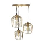 GLOBOSTAR® FLIXIO 201-0138 Vintage Κρεμαστό Φωτιστικό Οροφής με Ντουί 3 x E27 AC 220-240V IP20 – Χρυσό – Μ30 x Π30 x Υ70cm
