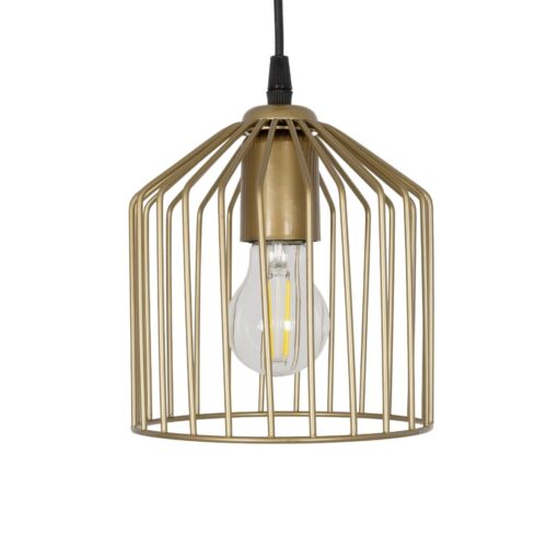 GLOBOSTAR® FLIXIO 201-0138 Vintage Κρεμαστό Φωτιστικό Οροφής με Ντουί 3 x E27 AC 220-240V IP20 – Χρυσό – Μ30 x Π30 x Υ70cm