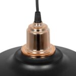GLOBOSTAR® LOAN 203-0280 Μοντέρνο Κρεμαστό Φωτιστικό Οροφής με Ντουί 1 x E27 AC 220-240V IP20 – Μαύρο & Μπρονζέ  – Μ25.5 x Π25.5 x Υ17cm
