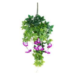 Alternative view of GloboStar® Artificial Garden MORNING GLORY HANGING BRANCH 20238 Τεχνητό Διακοσμητικό Κρεμαστό Φυτό Ιπομέα - Πρωϊνή Χαρά Υ60cm